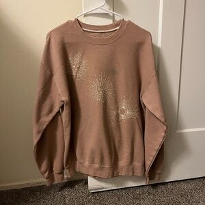 Brown Pacsun Sweatshirt with Sun Design